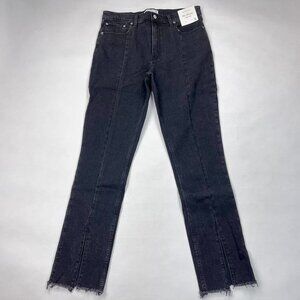 Abercrombie Fitch Skinny High Rise Jeans Women 32 14 NWT Hem Slit Stretch Cotton